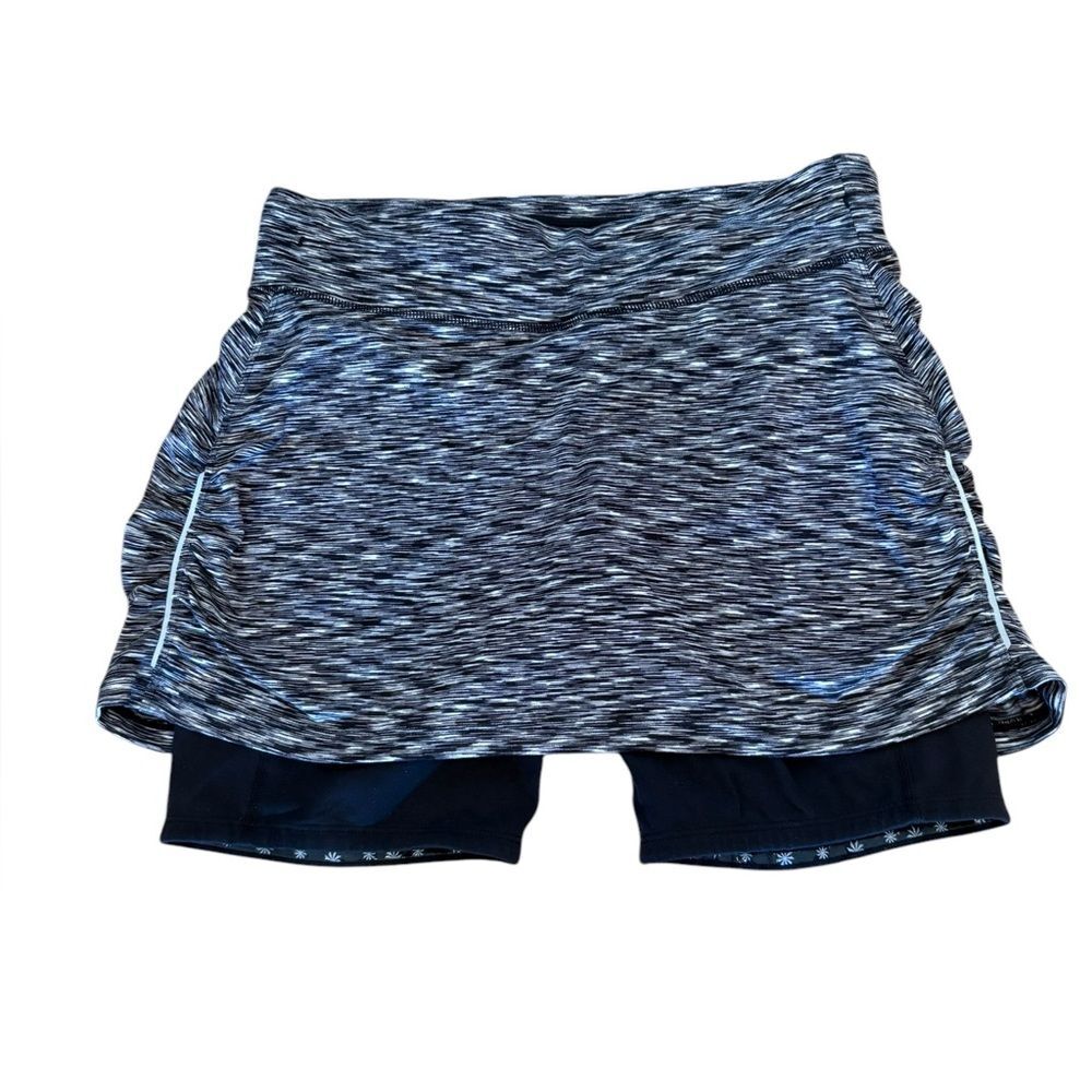 Athleta Contender 2 in 1 Skort Black Space Dye Womens Size Small